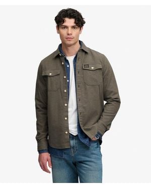 Superdry Herringbone Workwear Shirt - Grey