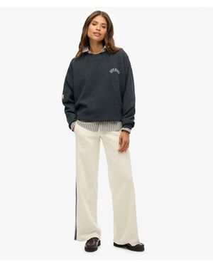 Superdry & Co Athletic Essentials Printed Crew Sweatshirt - Black