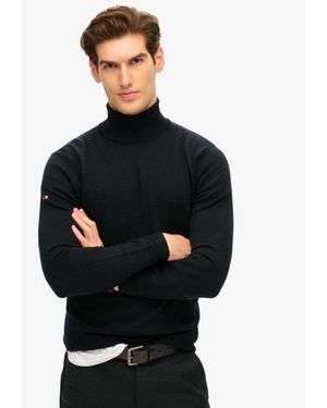 Superdry Merino Roll Neck Jumper - Black