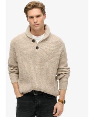 Superdry Shawl Collar Jumper - Natural