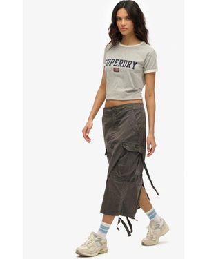 Superdry Cargo Midi Skirt - White