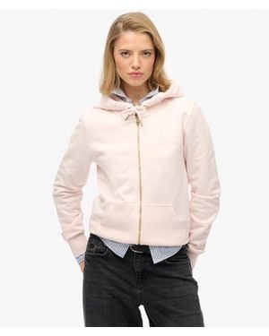Superdry & Co Essential Logo Zip Hoodie - Natural