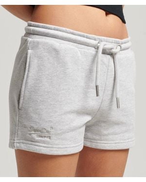 Superdry & Co Vintage Logo Embroidered Jersey Shorts - Grey