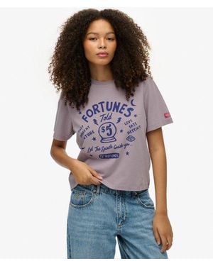 Superdry Roadside Trade Relaxed T-Shirt - Purple