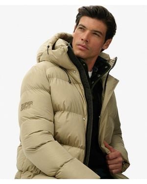 Superdry & Co Hooded Mid Length Sports Puffer Jacket - Green
