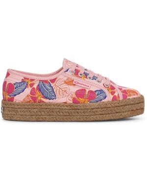 Superga 2730 Rope Hibiscus Flower Print - Rosa