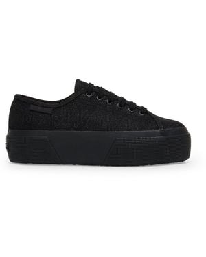 Superga 3790 Platform Jersey Lame Leggera - Negro