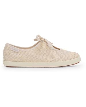 Superga 2442 Ballerina Lace Net Flower Crochet - Neutro