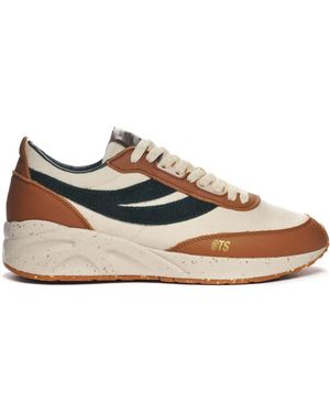 Superga 4089 Training 9Ts Slim Canvas Leather Hairy Suede - Neutro