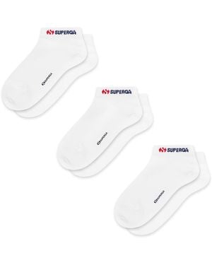 Superga Sp-Noos11 No Show 3Pack Calze Uomo, Donna Bianco
