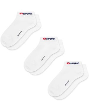 Superga Sp-Noos11 No Show 3Pack Calcetines Hombre, Mujer Blanco