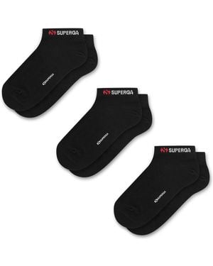 Superga Sp-Noos11 No Show 3Pack Calze Uomo, Donna Nero