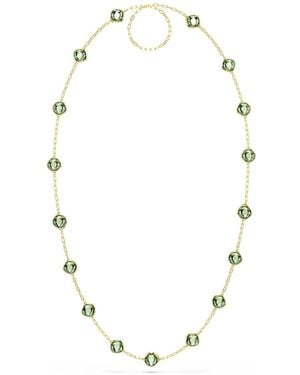 Swarovski Chroma lange halskette, oktagon-schliff, mehrfarbig, 18k goldbeschichtet - Mettallic