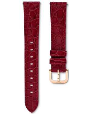 Swarovski Cinturino per orologio, larghezza: 16 mm (0.63"), pelle con impunture - Rosso
