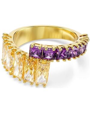 Swarovski Matrix ring, verschiedene schliffe, mehrfarbig, goldlegierungsschicht - Blau