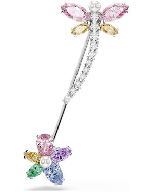 Swarovski Ariana Grande X Brooch, Mixed Cuts, Dragonfly, Rhodium Plated - White