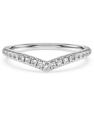 Swarovski Anello a fascia a v eternity, diamanti creati in laboratorio 0,25 ct tw, forma rotonda, oro - Bianco