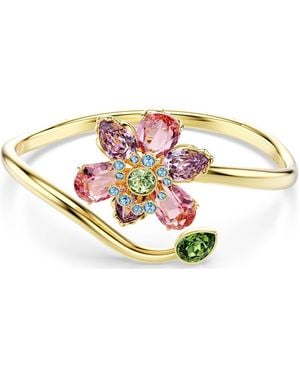 Swarovski Brazalete idyllia, tallas mixtas, flor, multicolor, baño tono oro - Metálico