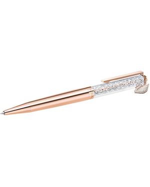 Swarovski Bolígrafo crystalline, cisne, tono oro rosa, baño tono oro rosa - Blanco