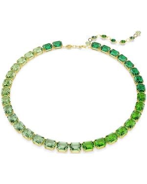 Swarovski Millenia-Plated Tennis Necklace - Green
