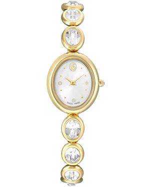Swarovski Reloj imber oval, fabricado en suiza, brazalete de metal, tono dorado, acabado tono oro - Metálico