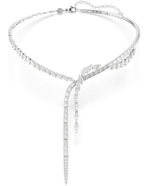 Swarovski Mesmera Y Necklace, Mixed Cuts, Rhodium Plated - White
