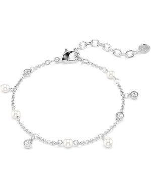 Swarovski Imber Bracelet, Crystal Pearl, Round Cut, Rhodium Plated - White
