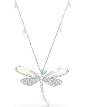 Swarovski Pendente E Spilla Ariana Grande X Crystal Pearl, Taglio Misto, Libellula, Bianchi, Placcato Rodio - Metallizzato