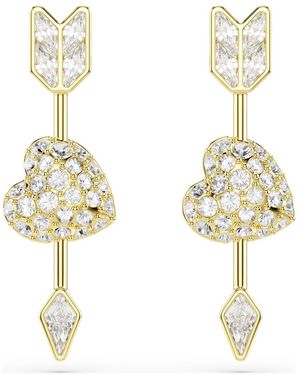 Swarovski Idyllia Heart Arrow Drop Earrings - Metallic