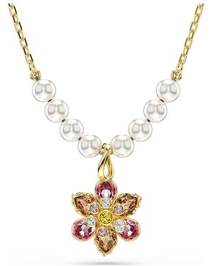 Swarovski Pendente idyllia, crystal pearl, taglio misto, fiore - Metallizzato