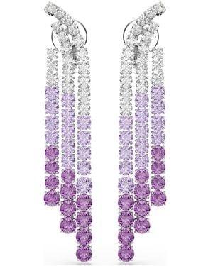 Swarovski Matrix Clip Earrings - Purple