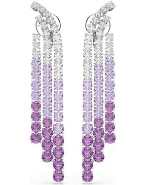 Swarovski Orecchini a clip matrix, sfumatura di colore, tagli round - Viola