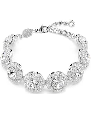 Swarovski Pulsera una angelic, blanca, baño de rodio - Metálico