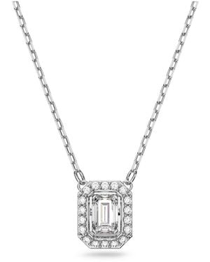 Swarovski Una Pendant, Octagon Cut, Rhodium Plated - Metallic