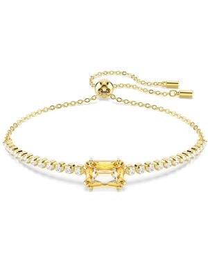 Swarovski Pulsera tennis matrix, tallas mixtas, caramelo, baño tono oro - Metálico