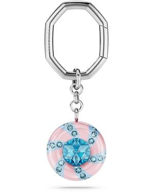 Swarovski Llavero dulcis, talla redonda, multicolor, baño de rodio - Azul