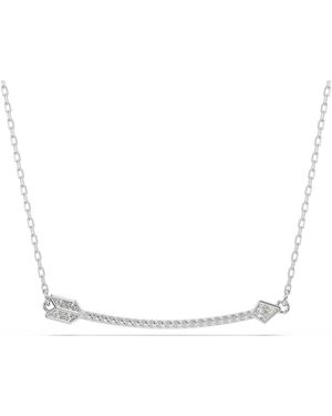 Swarovski Idyllia Pendant, Mixed Cuts, Arrow, Rhodium Plated - Metallic