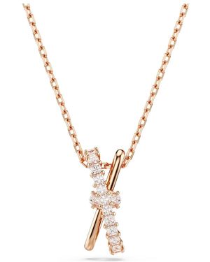 Swarovski Hyperbola Pendant, Mixed Cuts, Twist, Rhodium Plated - Metallic