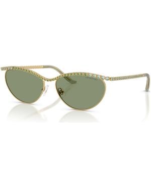 Swarovski Gafas de sol, forma de ojo de gato, sk7046 - Verde