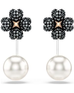 Swarovski Latisha ohrringe, pavé, glücksklee - Schwarz