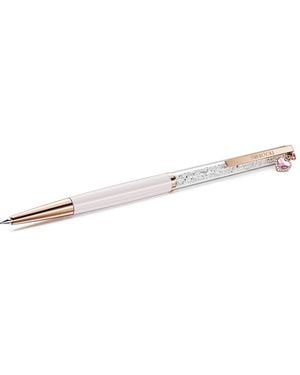 Swarovski Crystalline Ballpoint Pen, Heart, Lacquered, Rose-Tone Plated - White