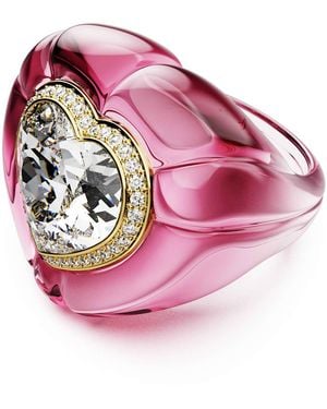 Swarovski Dulcis cocktailring, herzschliff, pavé, herz - Pink