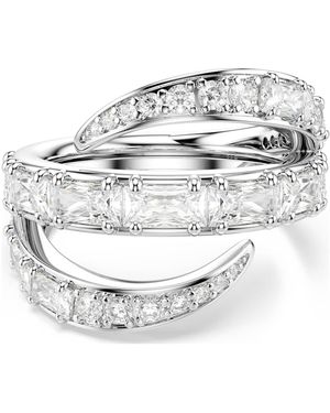 Swarovski Vienna Ring, Mixed Cuts, Swan, Rhodium Plated - Metallic