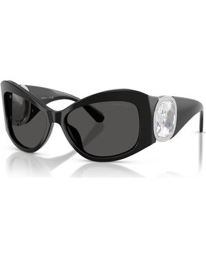 Swarovski Sonnenbrille, schmetterlingsform, sk6074 - Schwarz