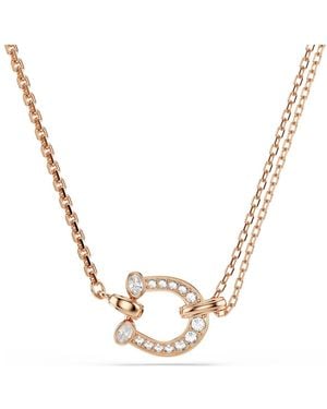 Swarovski Symbolica Pendant, Pavé, Horseshoe, Rose-Tone Plated - Metallic