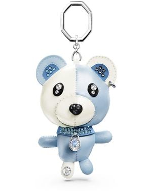 Swarovski Teddy Bag Charm, Bear, Rhodium Plated - Blue