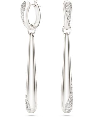 Swarovski Classica Drop And Hoop Earrings - White