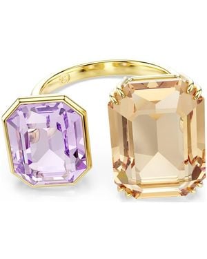 Swarovski Anello aperto millenia, taglio ottagonale, multicolore, placcato color oro - Metallizzato