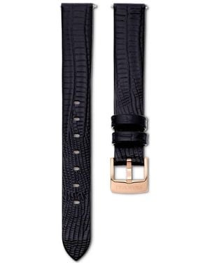 Swarovski Watch Strap, 13 Mm (0.51" Width, Leather, Rose-Tone Finish - Blue