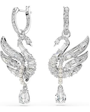 Swarovski Swan ohrringe, schwan - Mettallic